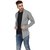 Paddle Up Light Grey Solid Cotton Shrug for Men