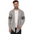 Paddle Up Light Grey Solid Cotton Shrug for Men