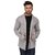 Paddle Up Light Grey Solid Cotton Shrug for Men