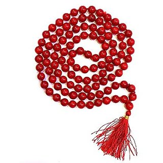                       Red Coral Rosary  / /lal moonga mala 108 beads mala                                              
