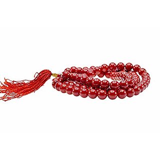                       high Quality red Coral 108+1 beads mala                                              