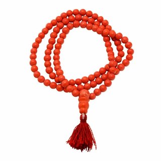                       high Quality red Coral 108+1 beads mala                                              