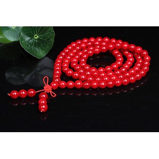                       108 beads Red Coral Mala                                              