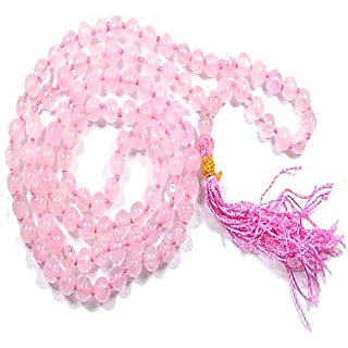                       Rose Quartz Mala Round Beads Crystal Mala for Women and Girls   Pink Quartz Mala I Stone Rose Quartz  Color Pink  Rose Quartz is considered to radiate and attract energy of Love, Peace and Harmony                                              