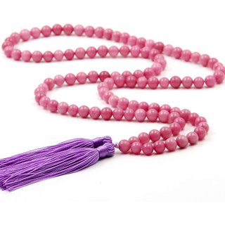                       Pink Crystal Spiritual Energized Natural Gemstones Healing Rose Quartz Beads Mala for Men and Women                                              