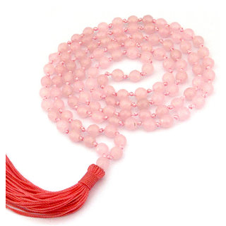                       Rose Quartz Mala 8Mm Beads Size 108+1  109 Beads Rose Quartz Mala                                              