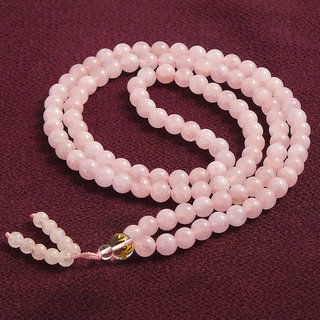                      Rose Quartz Mala 8Mm Beads Size 108+1  109 Beads Rose Quartz Mala                                              