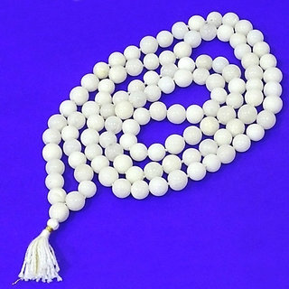                       Crystal Astrology White Sphatik Jaap Mala for Pooja (108+1 Beads)                                              