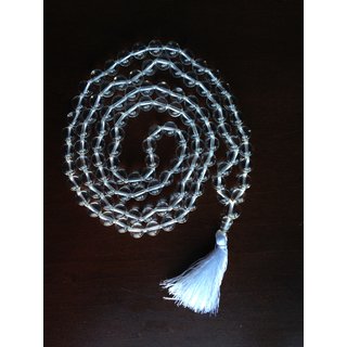                       Crystal Astrology White Sphatik Jaap Mala for Pooja (108+1 Beads)                                              