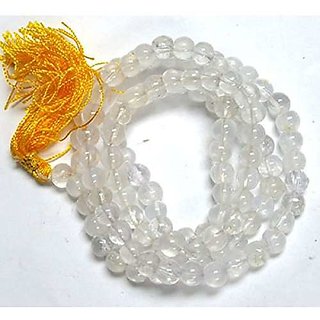 Crystal Mala Stone of Clearer Thinking, Standard, White