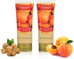 Vaadi Herbals Face and Body Scrub with Walnut Apricot (110 gms x 2)