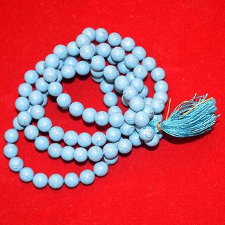                       Turquoise (Firoza) 108 Bead Healing Crystal Mala                                              