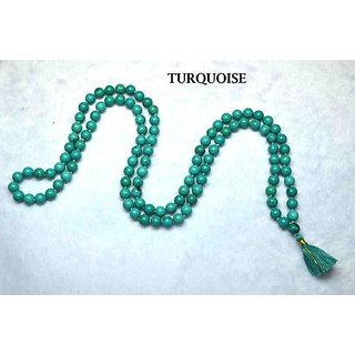                       Original Turquoise/Firoza Hand Knotted Mala (108+1 Beads) (8 mm)                                              