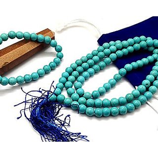                       Turquoise (Firoza) 108 Bead Healing Crystal Mala                                              
