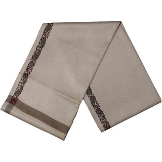 Varun Cloth House Mens Kashmiri Woollen Embellished Bordered Shawl/Lohi (vch6638 Grey Free Size)