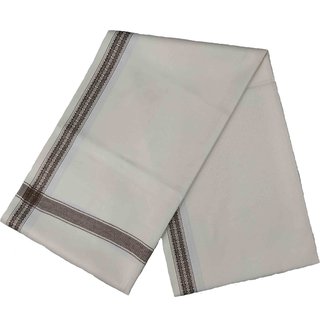 Varun Cloth House Mens Kashmiri Woollen Embellished Bordered Shawl/Lohi (vch6643 White Free Size)