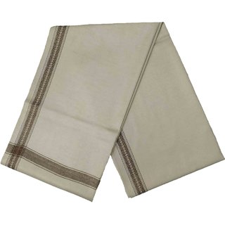 Varun Cloth House Mens Kashmiri Woollen Embellished Bordered Shawl/Lohi (vch6645 Beige Free Size)